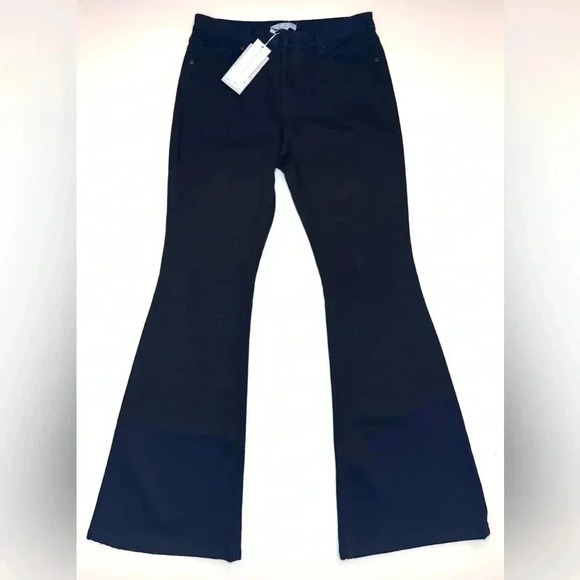 Antonio Melani Women’s  Mid Rise Black Flare Jeans Size- 30 - Picture 1 of 10